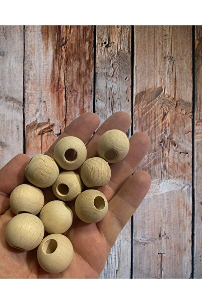 Flea Market 22 мм сурови необработени дървени мъниста - (25 броя)