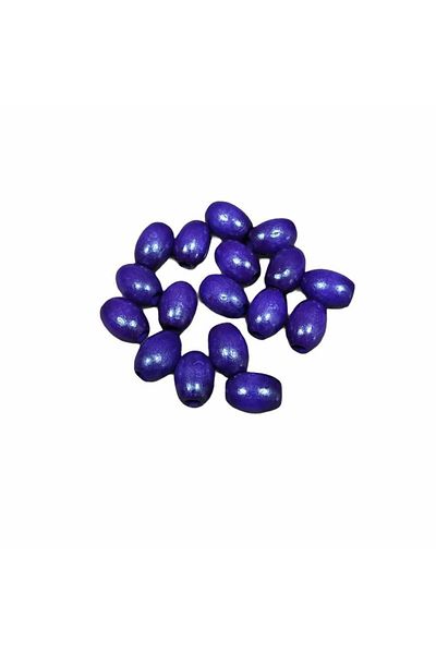 Selin 20 mm Oval Wooden Beads (50 Pieces) Purple Color