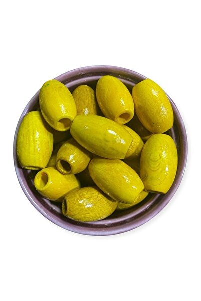 Flea Market 30 mm žute ovalne drvene perle - 12 komada