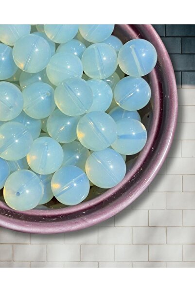 Flea Market خرز مجوهرات زجاجي دائري 14 ملم - خرز مسبحة - خرز للزينة - (20 قطعة)