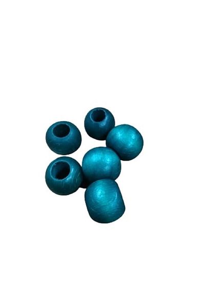 Selin 14 Mm Turquoise Wooden Beads - 100 Grams (100 Pieces)