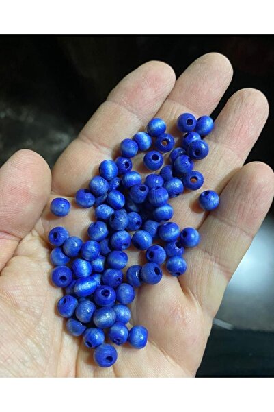 Flea Market Mărgele din lemn albastru închis de 6 mm - Mărgele decorative, mă...