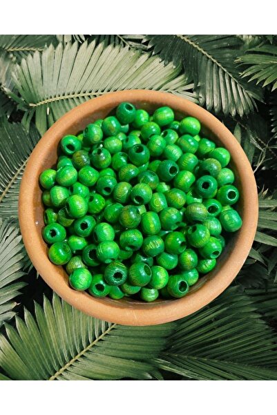 Flea Market Дървени мъниста 10 мм 200 броя - Зелени -