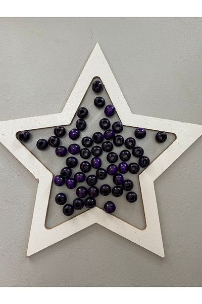 Selin 10 Mm Purple Colored Wooden Beads - 100 Grm. (±300 Pieces)