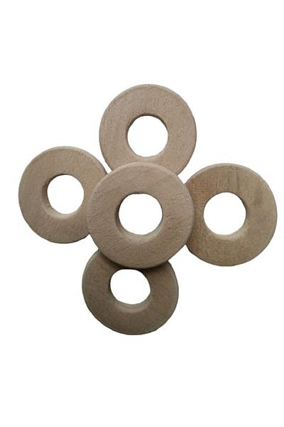 Selin 35 Mm Raw Unprocessed Flat Model Wooden Ring - (3 Pcs.)