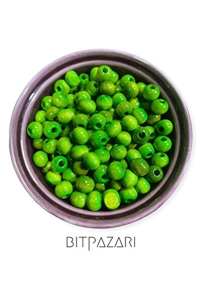 Flea Market Mărgele din lemn de 8 mm (verde) 200 buc -