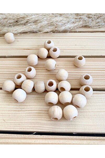 YuliCraft خرز خشب خام 10 ملم - 100 قطعة