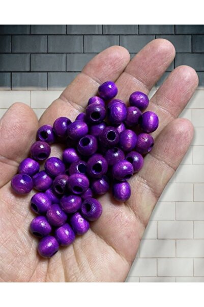 Flea Market Специални цветни дървени мъниста ЛИЛАВ, изработени по поръчка - (...