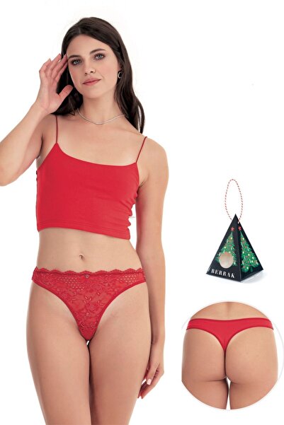 Berrak Lace String 2 Pack (1 Black - 1 Red)