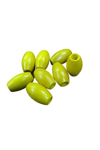 Selin 30 mm Yellow Oval Wooden Beads - 25 Pieces