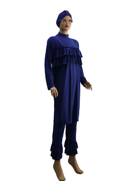 eflin Women's Clothing Blue Valon Full Covered Hijab Swimsuit Plus Size Option