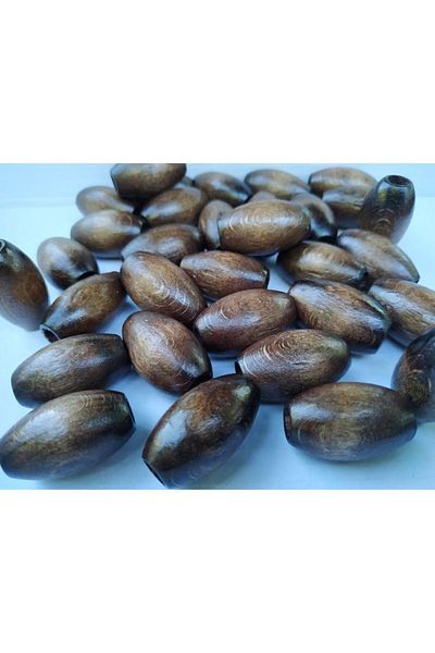 Selin 20 mm Oval Wooden Beads (50 Pieces) Brown