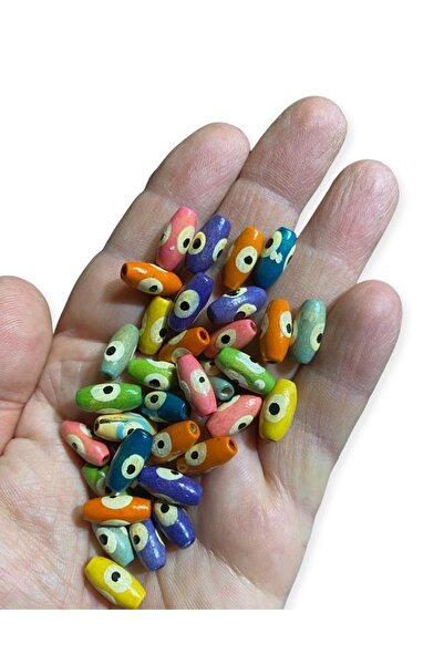 Flea Market Mărgele din lemn de Murano mini ovale de 14 mm de producție specială - (60 bucăți) -