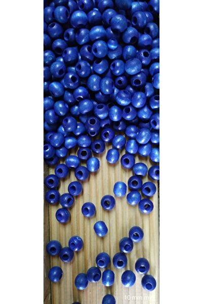 Flea Market خرز خشبي 10 مم 100 جرام - أزرق -