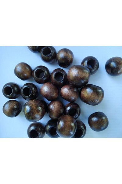 Selin Wooden Beads 14 Mm, 100 Gr (100 Pieces) Coffee