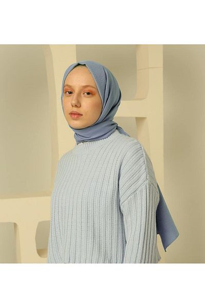 feronis Hijab Γυναικείο Βαμβακερό Σάλι Cazz Μοντέλο _ Baby Blue
