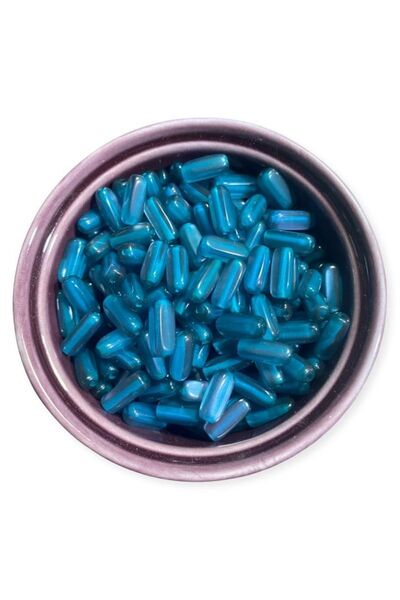 Flea Market حبات الاكريليك الزخرفية الزرقاء - حبات الديكور - حبات المجوهرات