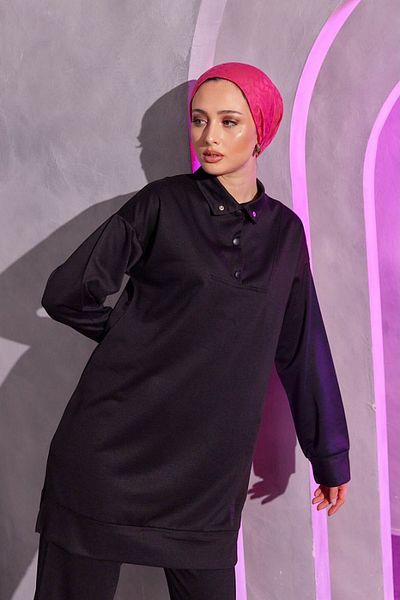 HİFADEN Γυναικείο αθλητικό κοστούμι Hijab με μακρυμάνικο κουμπιά