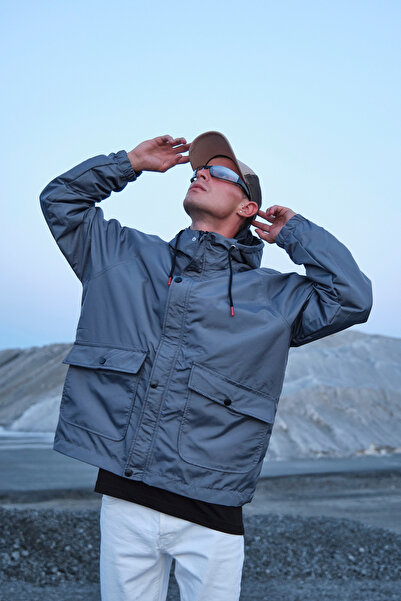 FLUEND MODA Ανδρικό παλτό Oversize Αδιάβροχο και αντιανεμικό εποχιακό παλτό