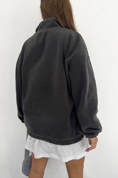 Sun Victoria Women's Fleece Fabric Anthracite Oversize Sweatshirt
