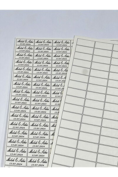 DicleXStore Söz, Nişan, Nikah, Kına, Düğün, Mevlüt, Sünnet Isim Etiketi, Beyaz Kağıt, 100 Adet, 3.2 Cm X 1.5 Cm