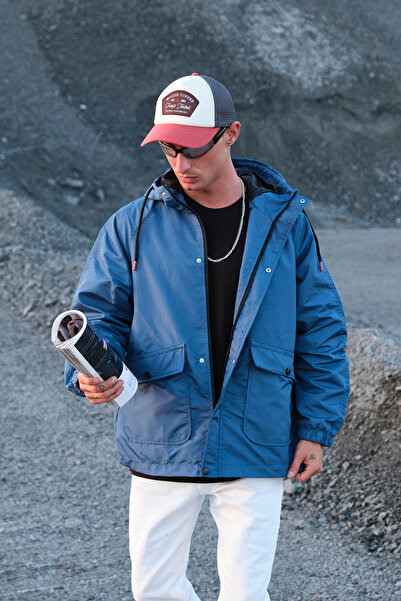 FLUEND MODA Ανδρικό παλτό Oversize Αδιάβροχο και αντιανεμικό εποχιακό παλτό