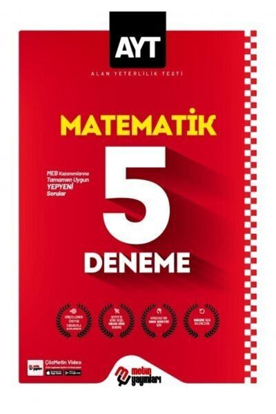 Metin Yayınları Metin Yks Ayt Matematik 5 Deneme