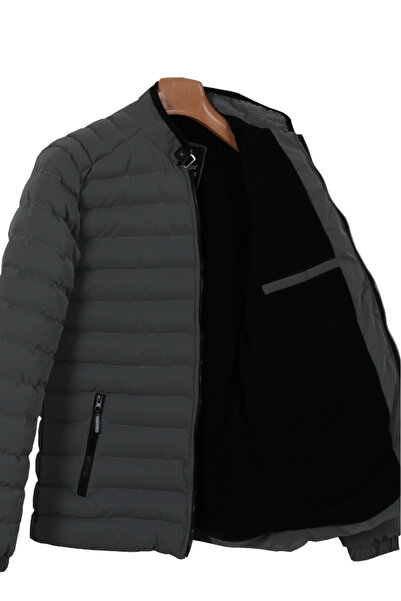 Modarar Carbon Leather Men's Puffer Jacket - Slim Fit Rar01226