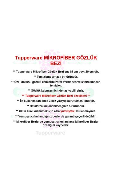 Tupperware Microfiber Glasses Cloth Mint