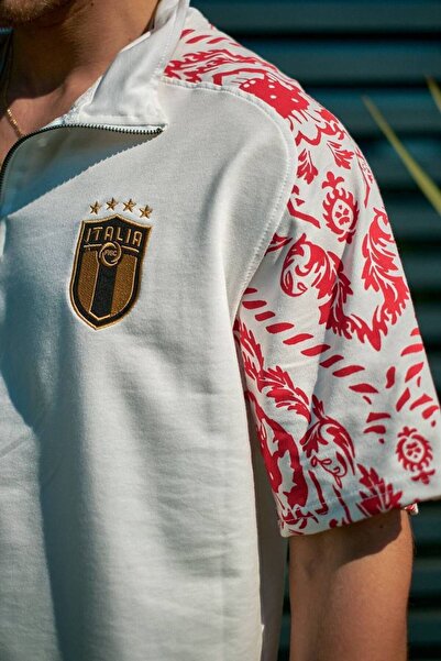 İLKCET MODA Tricou oversize unisex brodat Italia