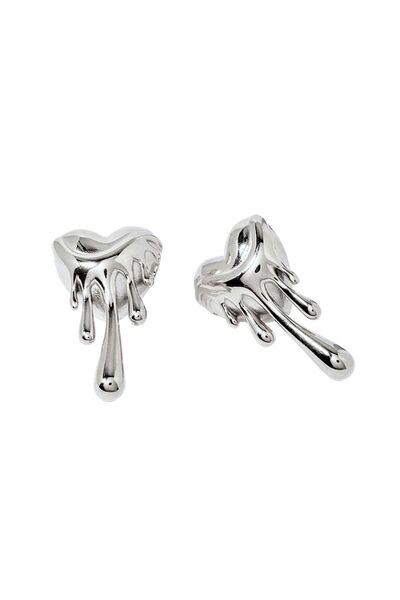 neslyaccessories Silver Renk Kalp Akış Küpe