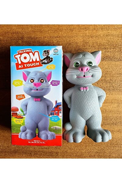 TOM CAT Oyuncak Konuşan Kedi Tom Ses Kaydeden Müzikli 20cm
