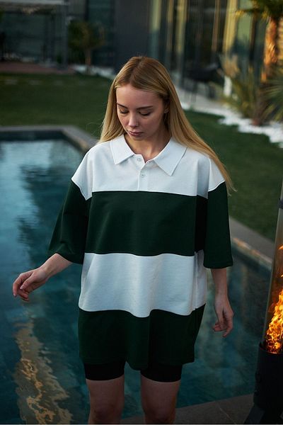 İLKCET MODA Λεπτομέρεια κομματιού γιακά Unisex Oversize Tshirt