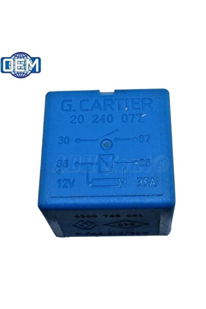 OEM G.cartıer Renault Flaşör Role 4 Fişli Mavi 12v 35 Amp. Uyumlu