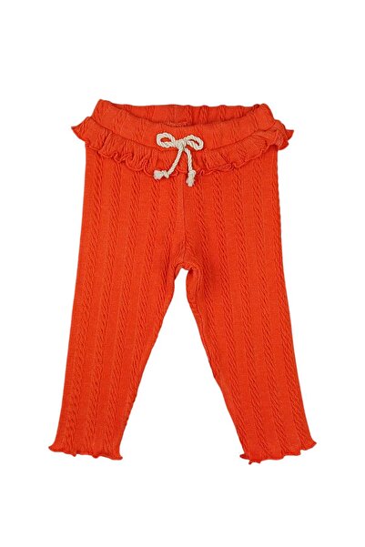 Via Girls Kız Çocuk Mevsimlik Örme Kumaş Düz Turuncu Renk Uzun Tayt | 9 Ay - ...