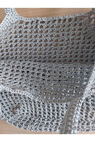 lupi Φόρεμα και τσάντα παραλίας - Ασημένιο διχτυωτό και διχτυωτό λεπτομέρεια