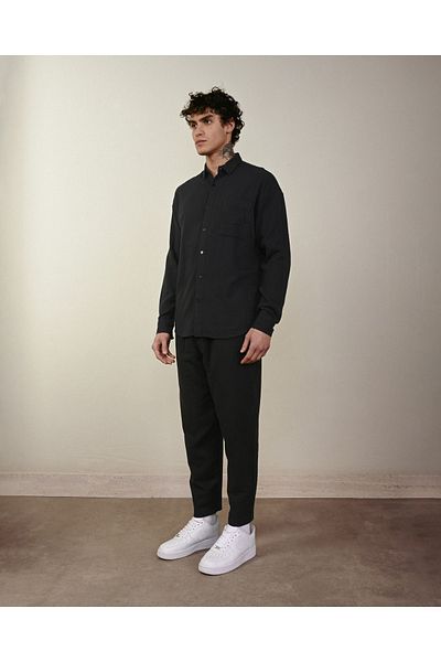 İLKCET MODA Μακρυμάνικο ανδρικό πουκάμισο μουσελίνας