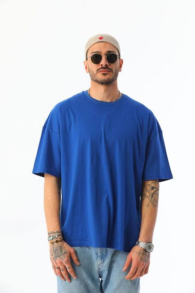 İLKCET MODA Tricou de bază oversize unisex din bumbac