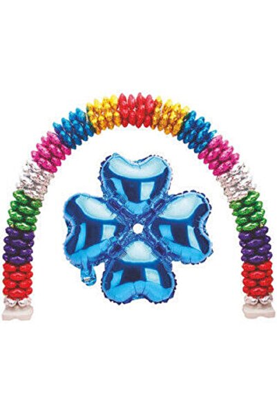 BenimMarifetlerim Flower Model Blue Heart Foil Balloon