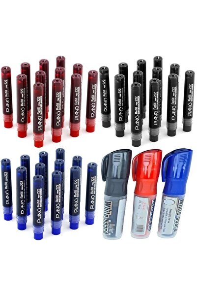 Mahi Max 12 Mavi 12 Siyah 12 Kırmızı Byb Kartuş 3 Byb Kartuşlu Beyaz Tahta Ka...