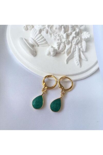 Asia by Leuvoié Yeşil Damla Küpe