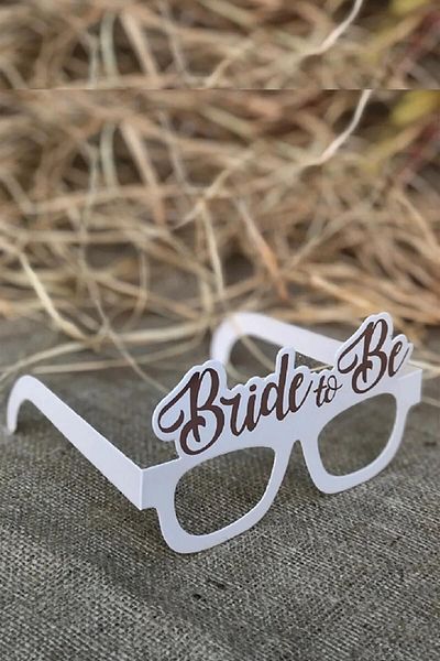 Parti Furyası 8Pcs Rose Gold Bride to Be - Farewell Party White Hen Printed Cardboard