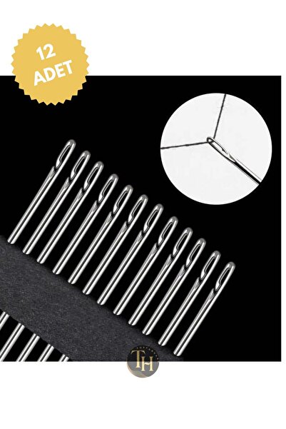Toptanhane Paslanmaz Çelik Dikiş & Nakış 12 Adet Akıllı Dikiş İğnesi Seti Kol...