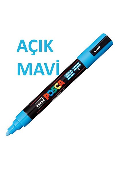 Uni Light Blue Posca Marker - 0.9-1.3mm, Pc-3M, 3m Length