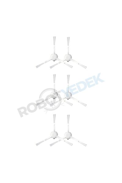 robotyedek 6 قطع فرشاة جانبية بديلة متوافقة مع Xiaomi Robot Vacuum S10+ (وليس...