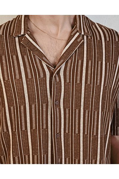 İLKCET MODA Πλεκτό Premium Oversize ανδρικό πουκάμισο