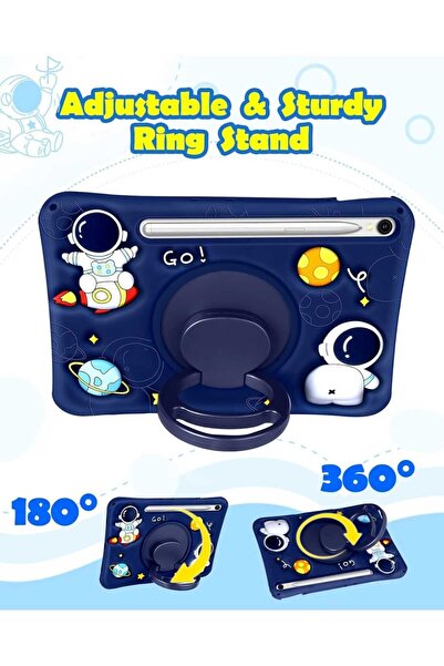 CoverCenter Samsung Galaxy Tab S9 Plus and S9 Fe Plus - 12.4 Inch Astronaut Kids Tablet with Case Fun and Stand