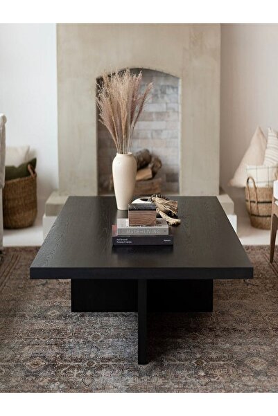 shardywood Ahşap Siyah Orta Sehpa / Kahve Masası 80x80
