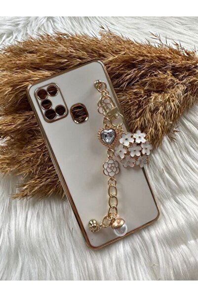 Aksesuarda Moda حافظة سامسونج A21s المتوافقة مع حجر الزهرة واللؤلؤ المقطوعة ب...