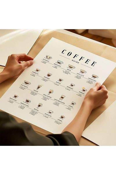 ARTHOUSECOLLECTIVE Poster Ghidul Cafelei - Decorare Perete - Poster Fără Cadru în Dimensiuni de Pictură